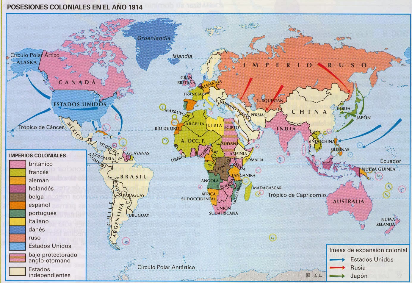Mapa De Los Imperios Coloniales En 1914 imágeneshistóricas.blogspot.es: Rúbrica para el mapa de el imperialismo