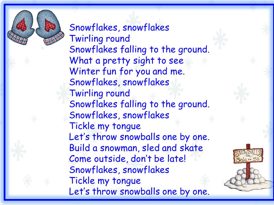 A Teacher's Touch Snowflakes song and song chart