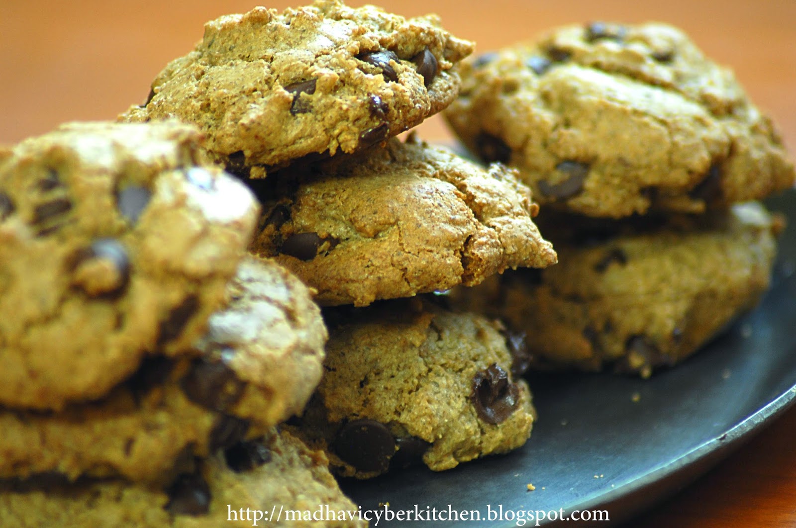 Madhavi's Cyber Kitchen Rye flour Chocolate Chip Cookies