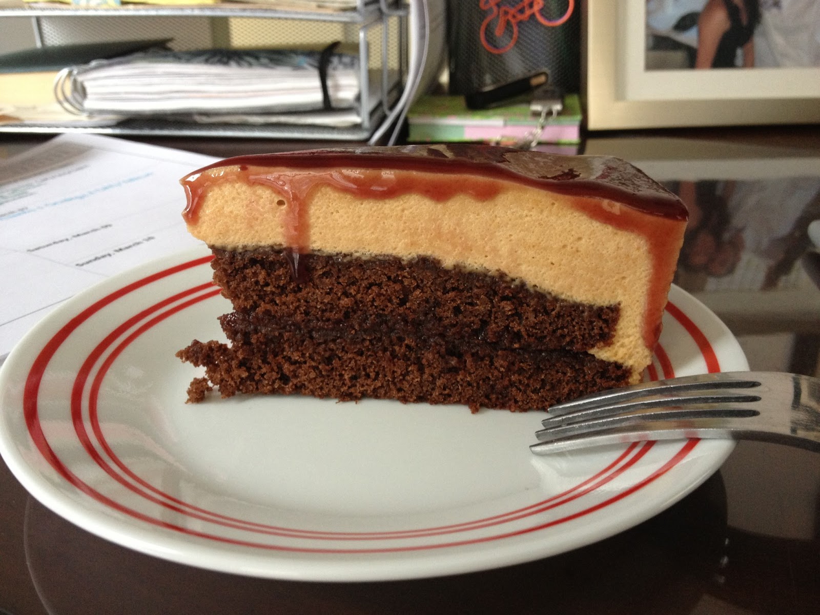 Whisking Through Life Chocolate Caramel Raspberry Mousse Cake