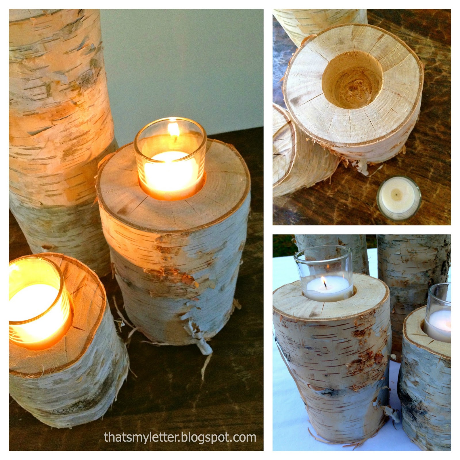 DIY Birch Log Votives Jaime Costiglio