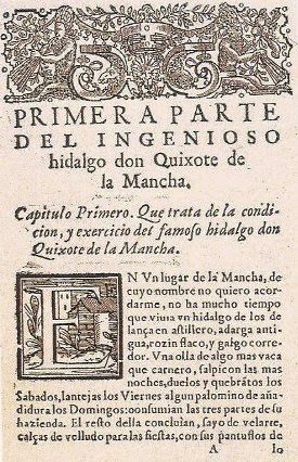 Miguel de Cervantes y el Quijote de la Mancha PRIMERA+PARTE+DEL+QUIJOTE