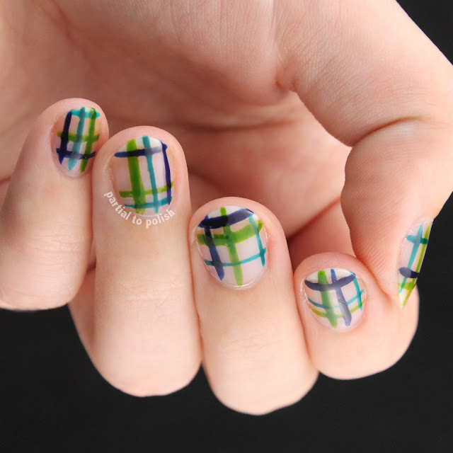 Naked Green & Blue Tweed Using the OPI Color Paints