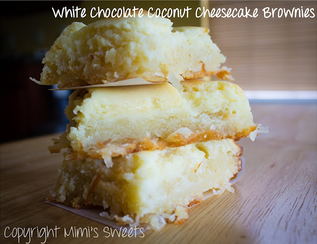 White Chocolate Coconut Cheesecake Brownies