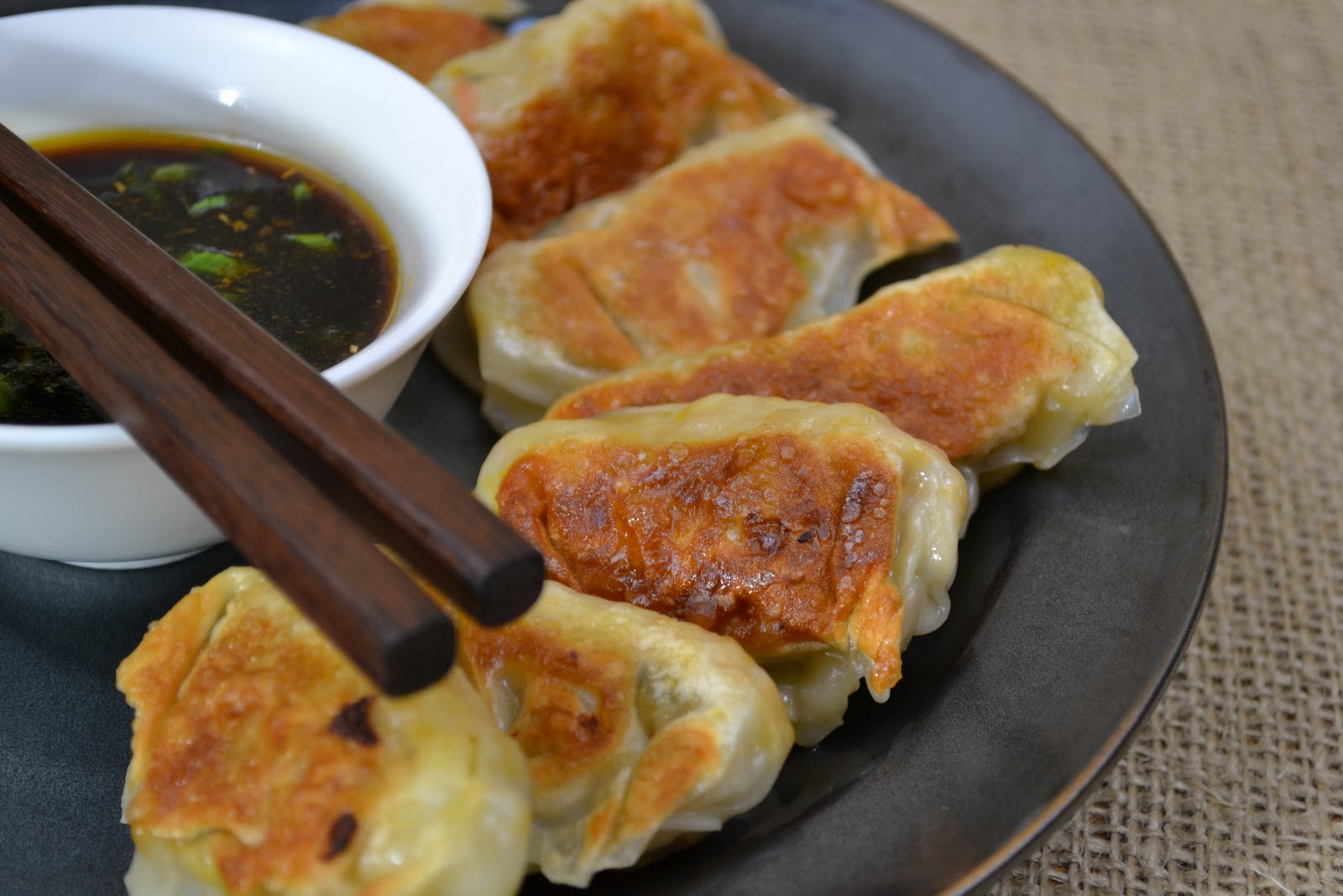 kale and kumquats Pan Fried Gyoza