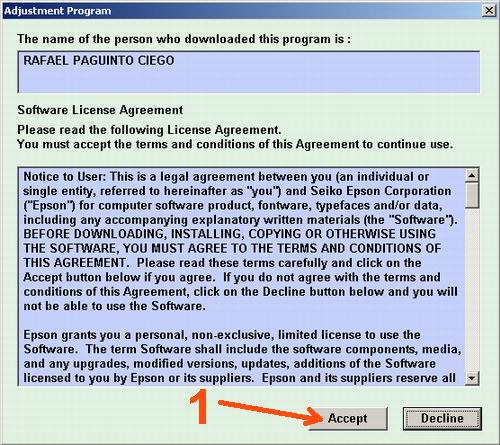 Software reset printer epson t13