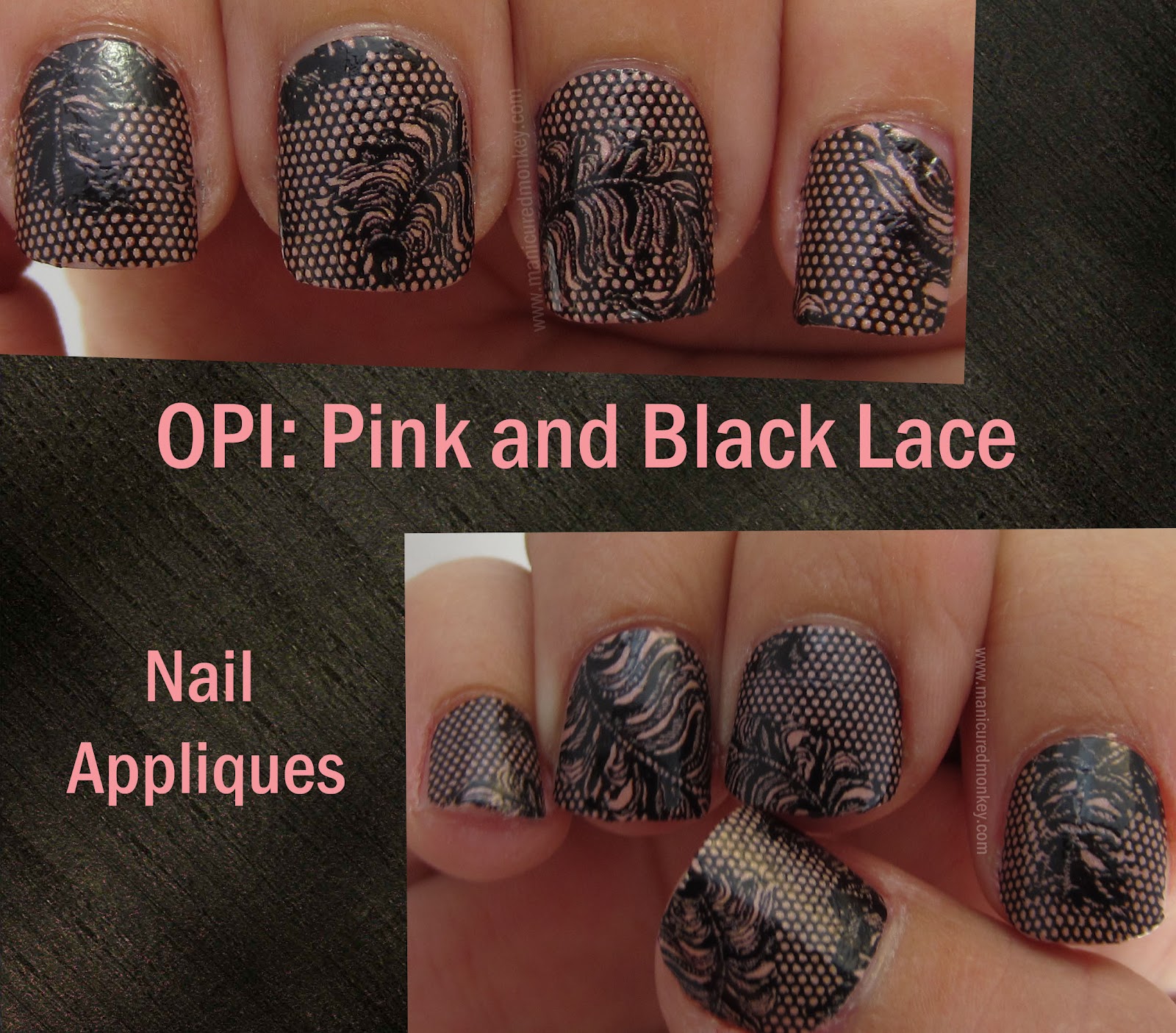 These are the Nail Apps in black lace and they have the ever faintest pink