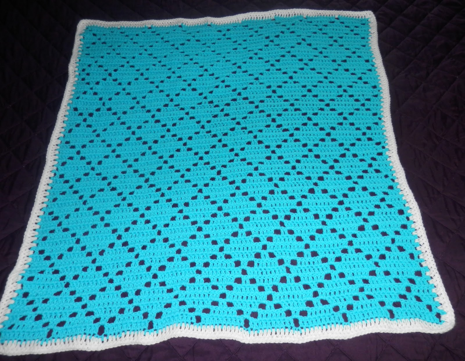 Karens Crocheted Garden of Colors: Diamond Baby Blanket