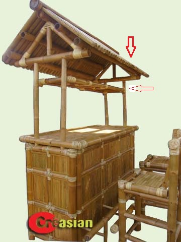 3 Piece Bamboo Patio Tiki Bar Stool Set Creasian S Bamboo Bar