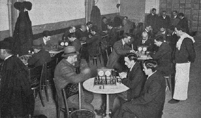 Sala de juego (Sala Imperio) del I Campeonato de Barcelona 1909/1910