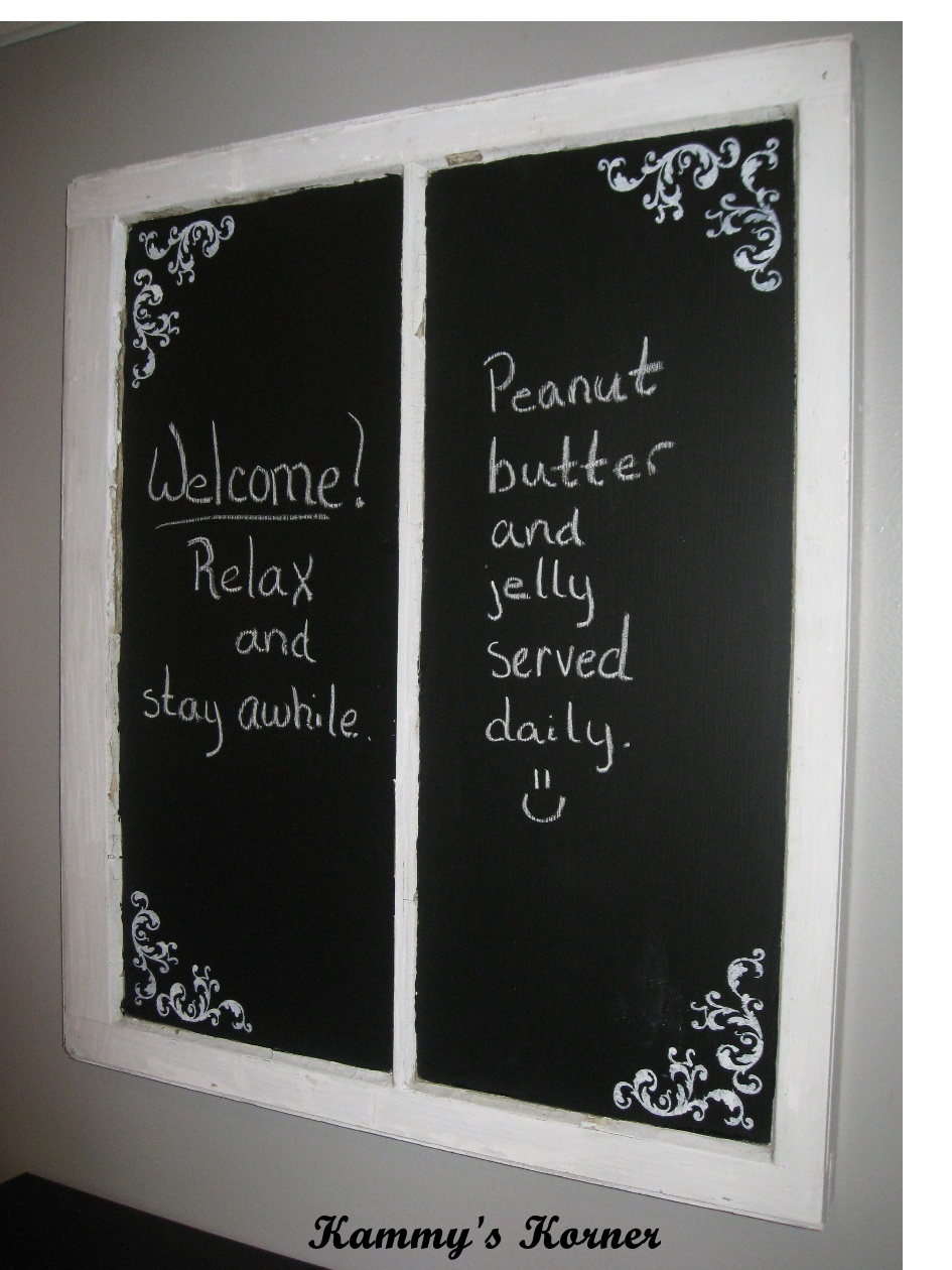 Kammy's Korner I ruined it! But now it's a beautiful chalkboard window.