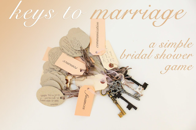 keys to marriage a simple bridal shower game