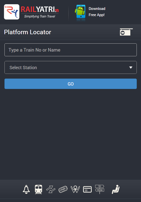 Train Platform Locator Online Platform status enquiry service live