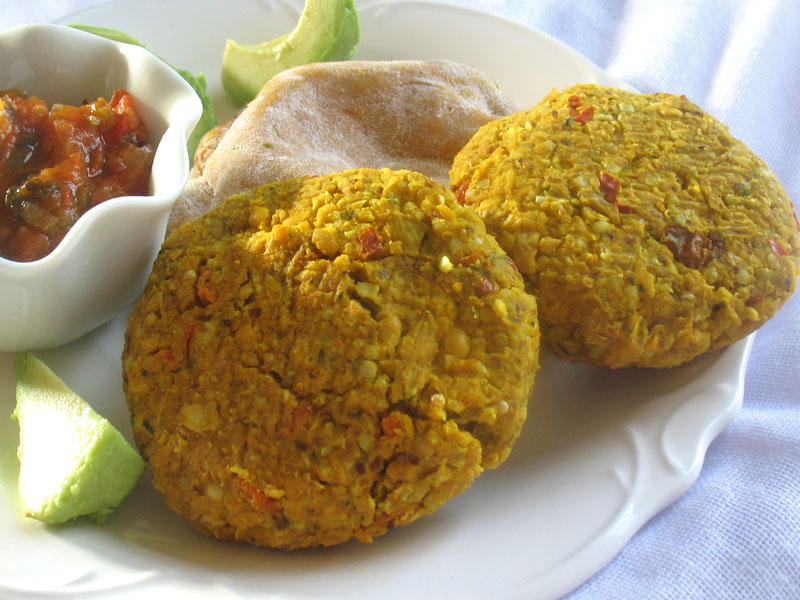 Red Lentil, Chickpea and Millet Patties Lisa's Kitchen Vegetarian