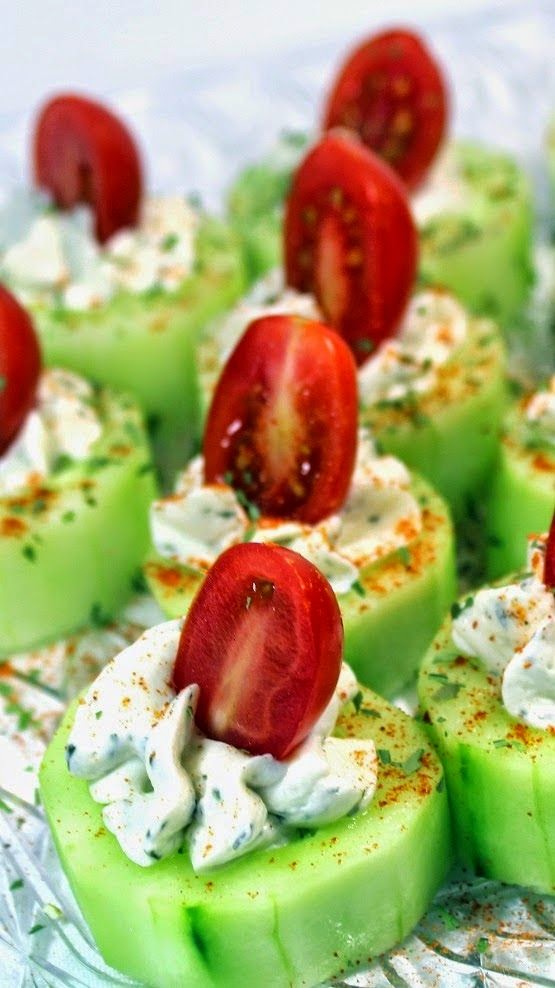 Cucumber Bites with Herb Cream Cheese and Cherry Tomatoes | Best chef ...
