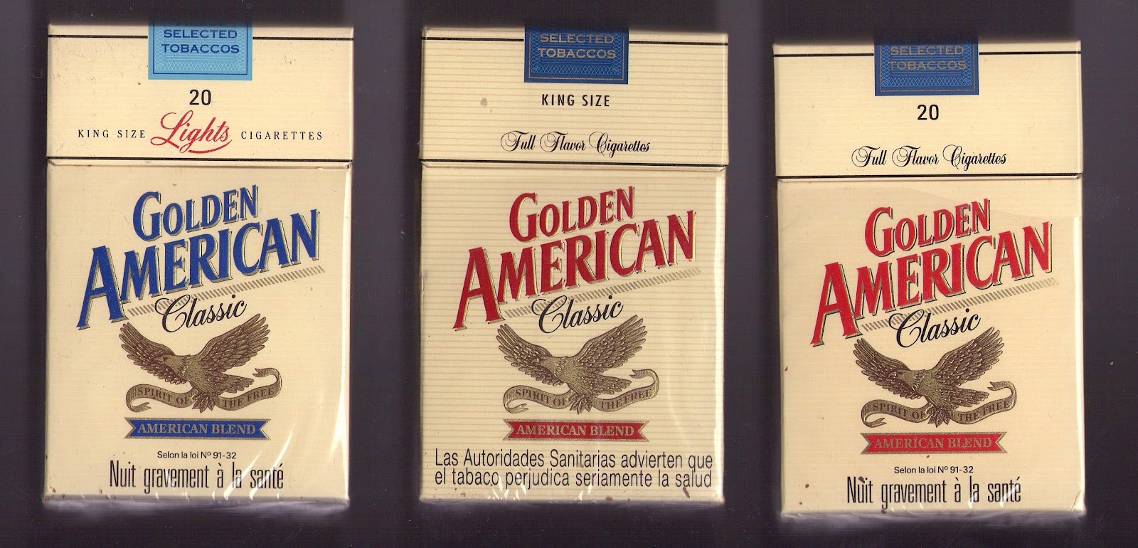 Ma Collection de paquets de cigarettes GOLDEN AMERICAN