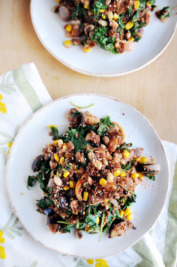 Food Eggplant and kale stirfry Journal Through Lens