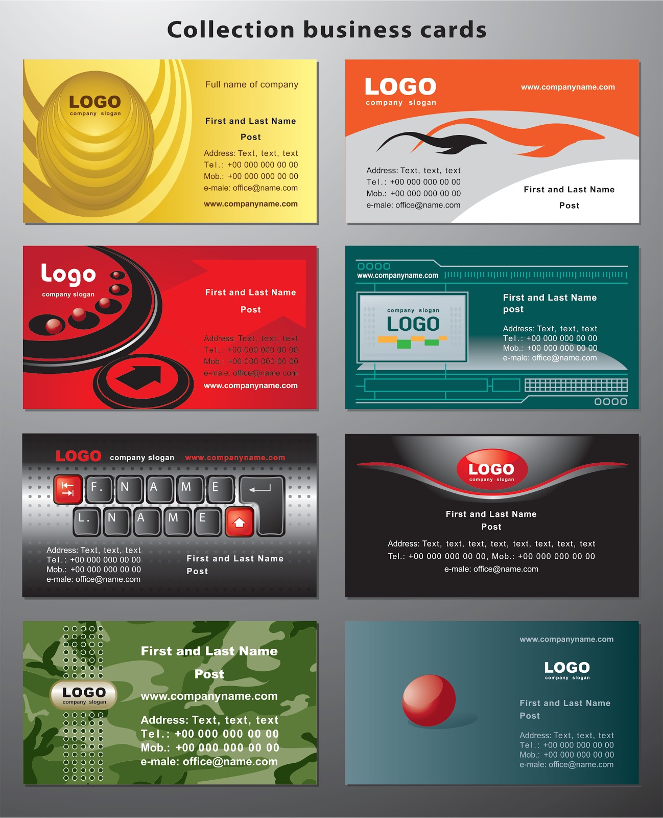 Collection Business Cards Cdr Collection Business Cards Cdr