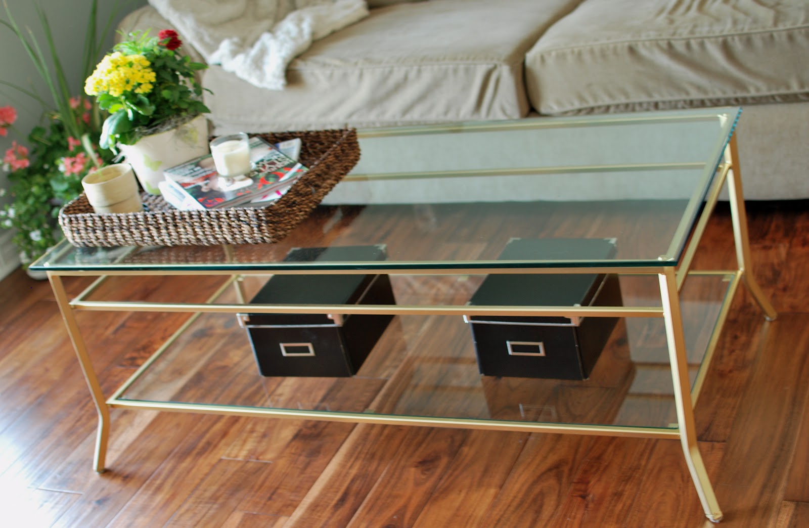 a place of gratitude Spray Painted Coffee Table