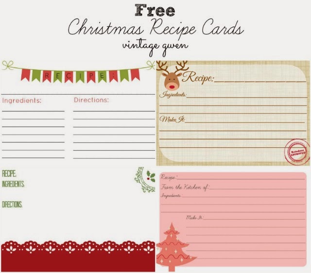 holiday recipe cards