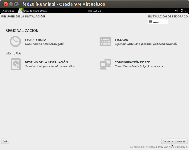 DriveMeca instalando Linux Fedora 20