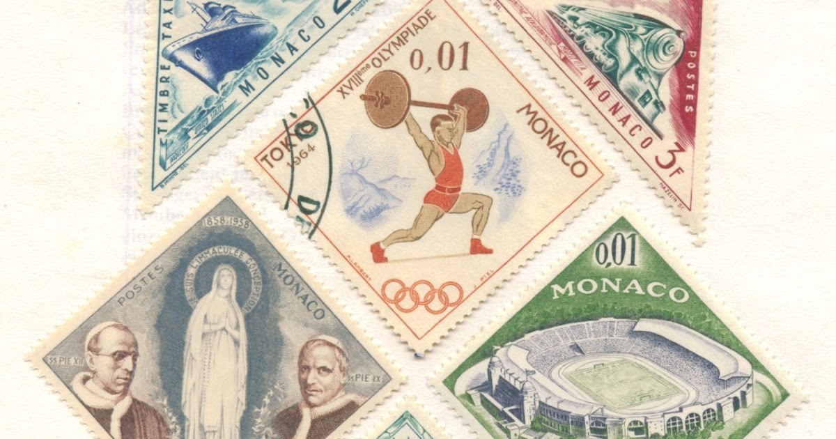 Postage Stamps of Monaco the second page from my collection Hobby Shobbys
