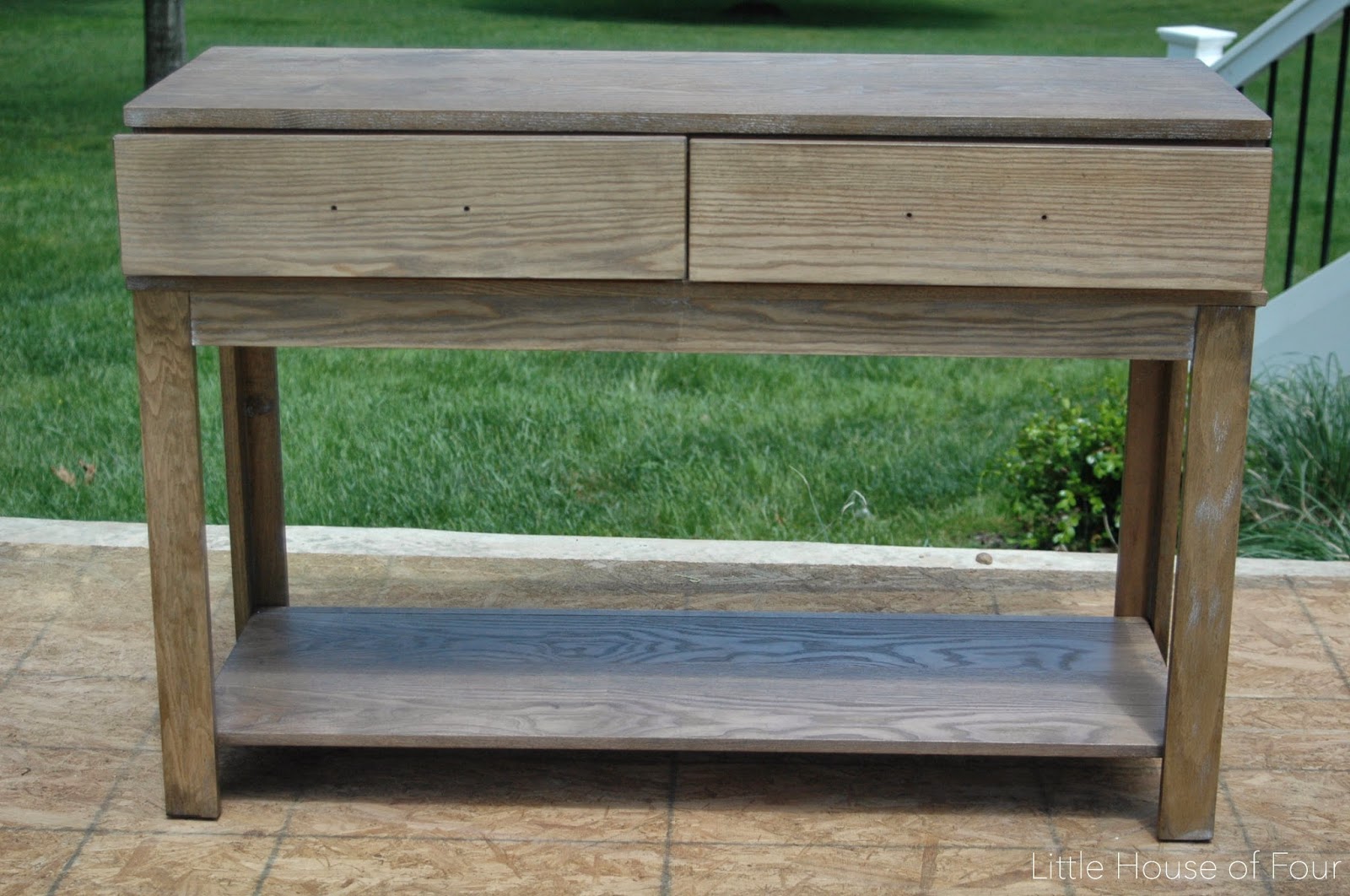 West Elm Inspired HomeGoods table makeover Little House of Four