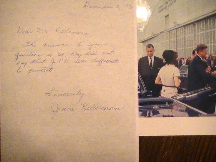Roy's widow, June Kellerman, to Vince Palamara
