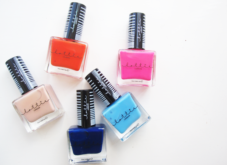 Review & Swatches: Lottie London Nail Polishes - Hey Vacay!, Spring Break, As If!, Sunset Secrets & Surf Sesh
