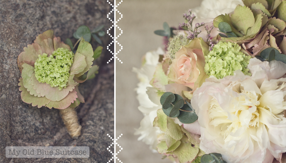 My Old Blue Suitcase ..a June wedding bouquet
