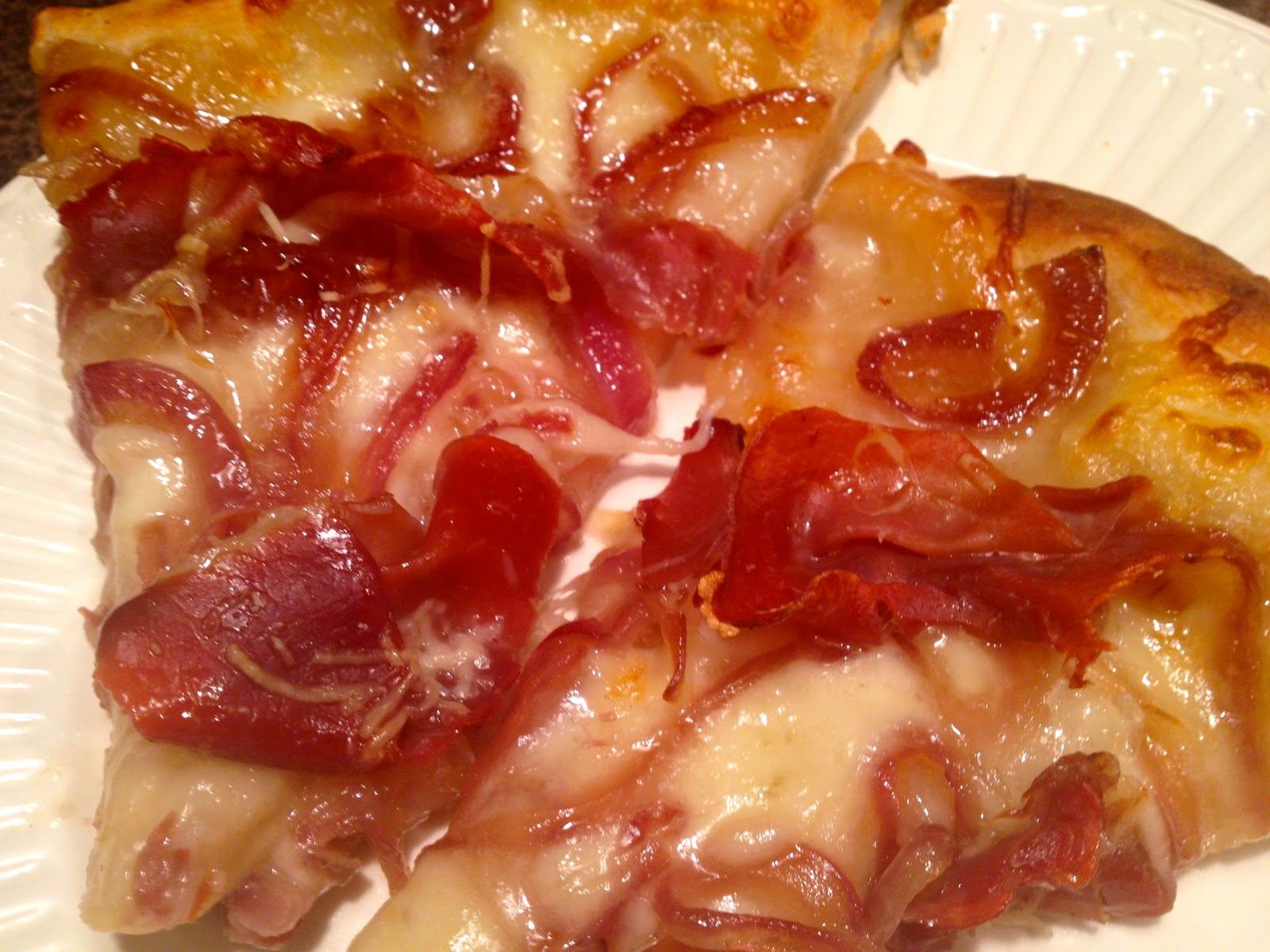 Call Me Mrs. Rapp Caramelized Onion & Prosciutto Pizza