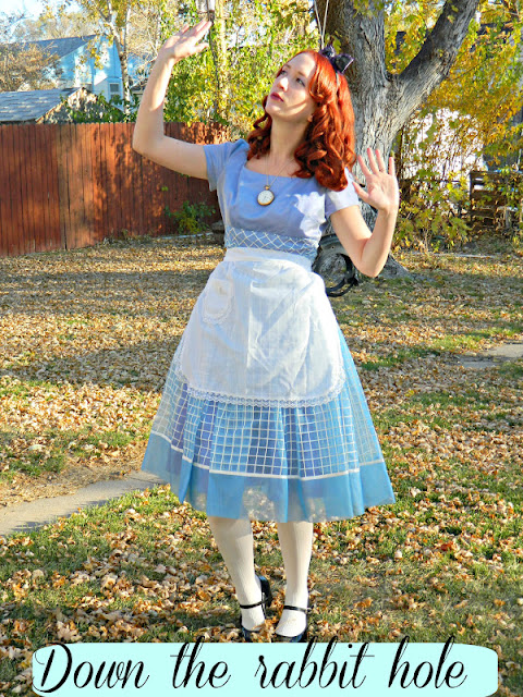 1950s Candy Jones Alice in Wonderland costume dress Just Peachy, Darling