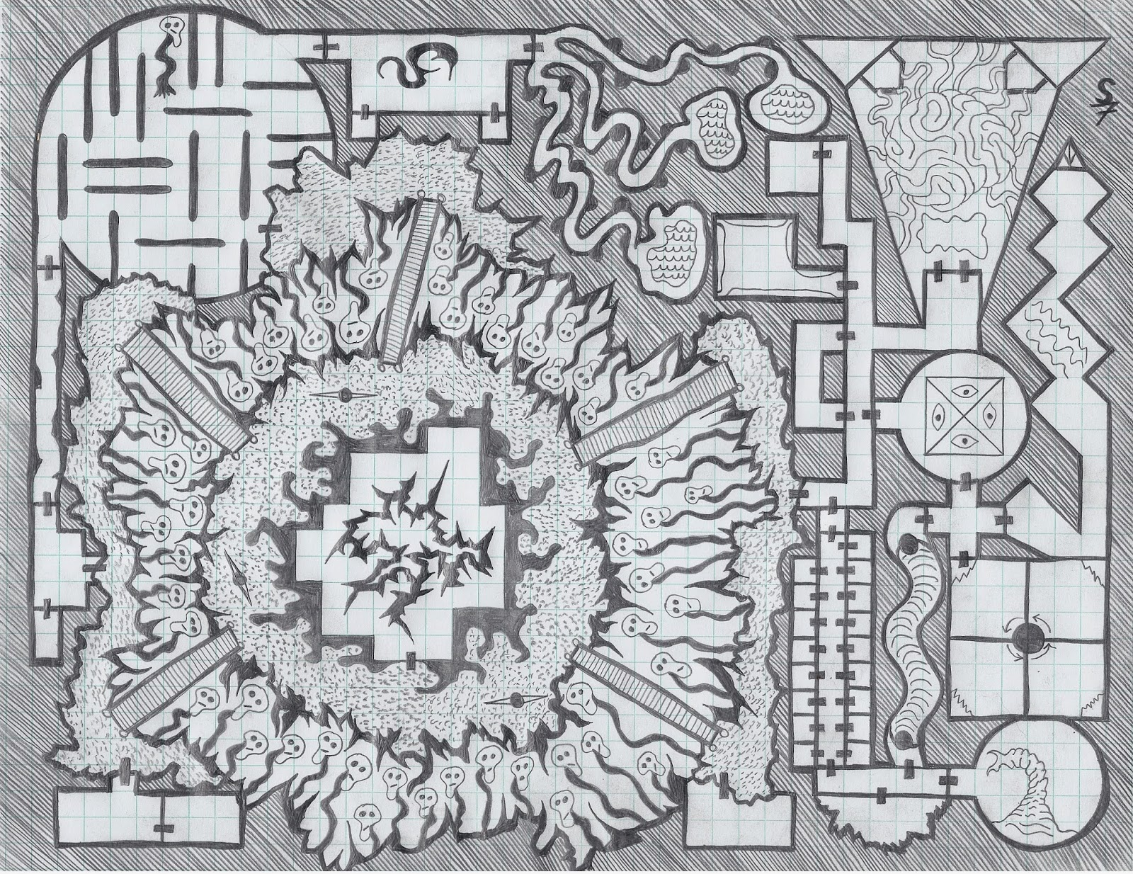 samwise7rpg an infinite dungeon the youtube rpg brigade graph paper dungeon
