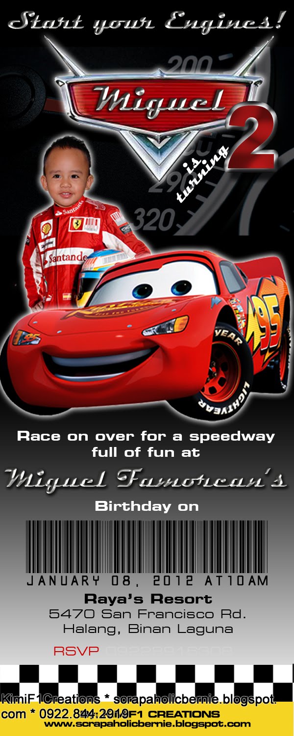 Cars Themed Invitation