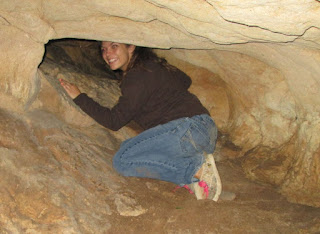 Jenna visiting a cave