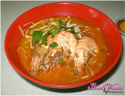 laksa sarawak, sedap best murah udang segar