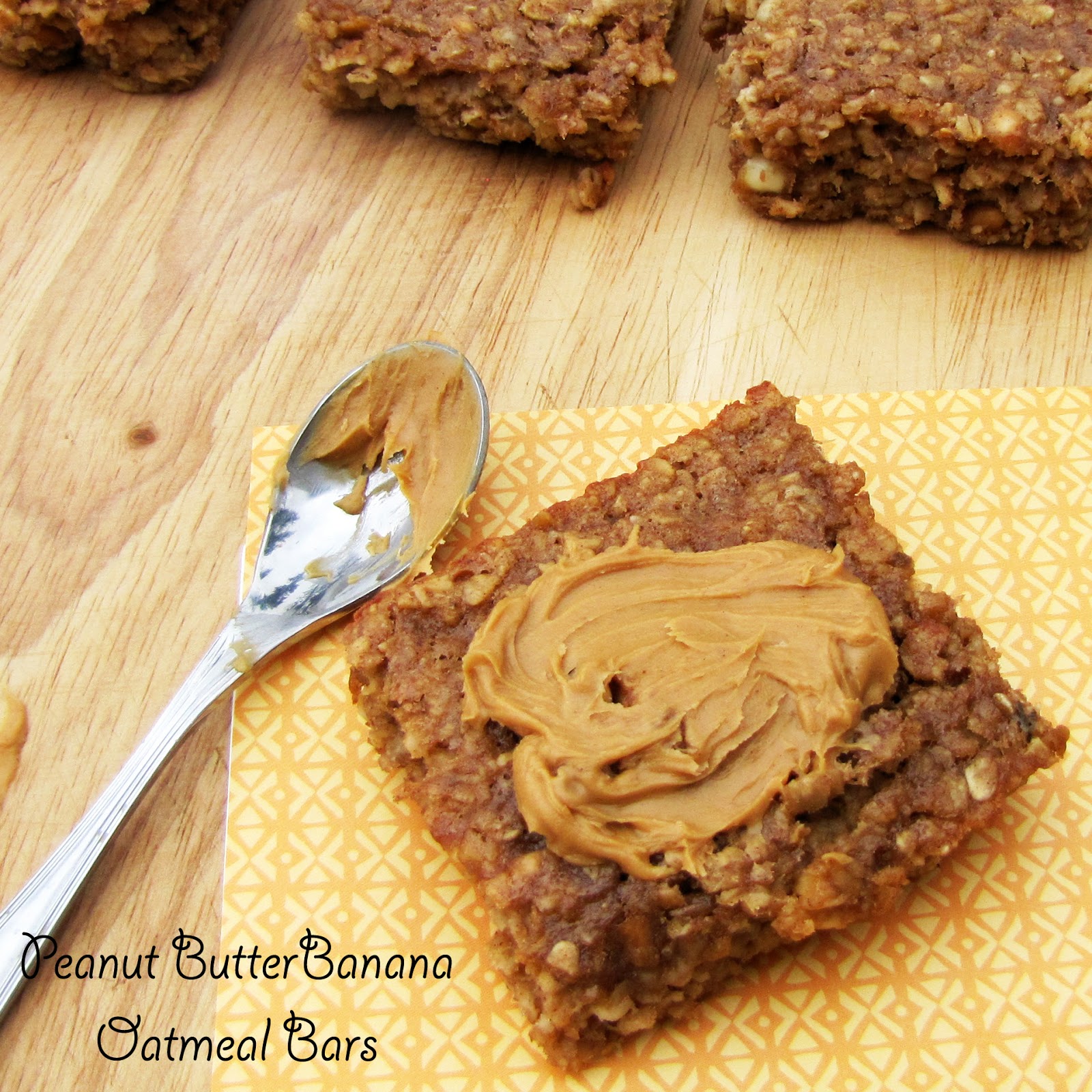 Rumbly in my Tumbly Baked Oatmeal Bars with Peanut Butter and Banana