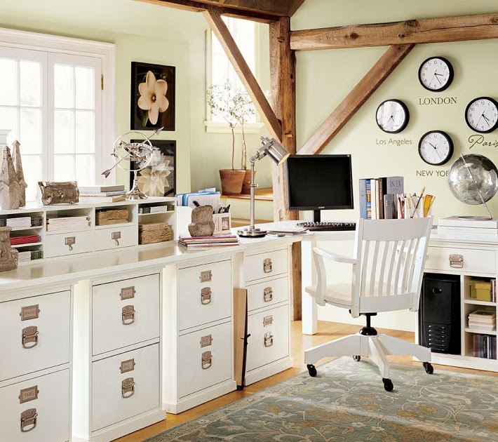 ESTILO RUSTICO HOME OFFICES DE POTTERY BARN