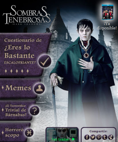 Aplicación para conseguir un Blu-Ray de Sombras Tenebrosas