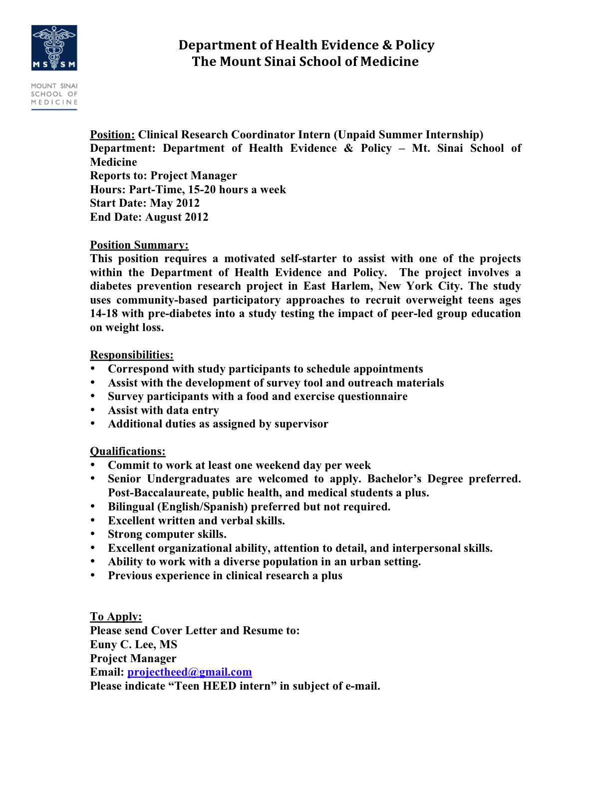 NYU OP Preprofessional Bulletin March 2012