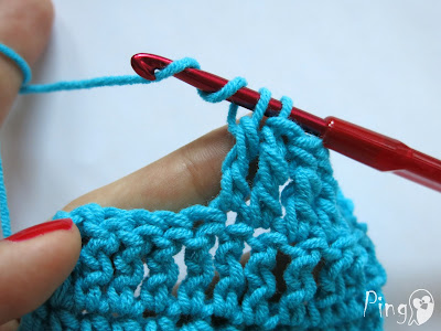 Treble Crochet Decrease - step by step instructions by Pingo - The Pink Penguin