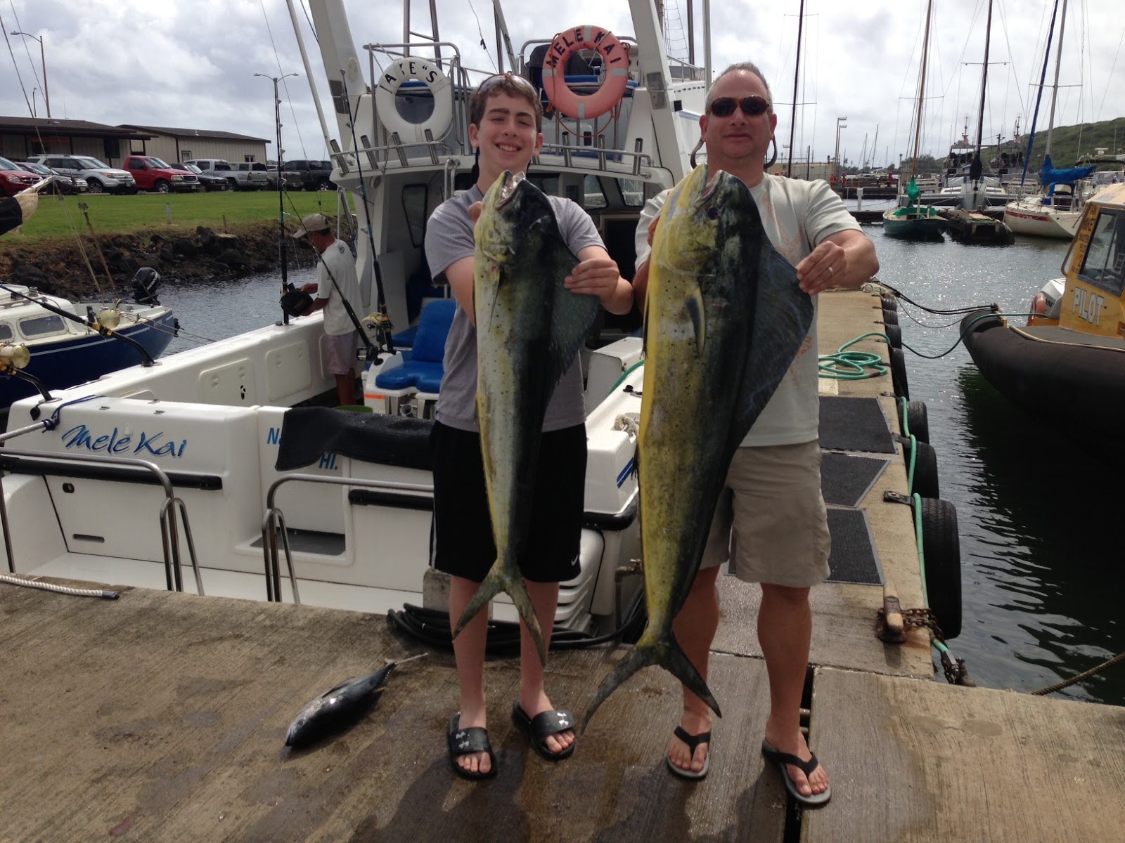 Clure Fishing Chaters Kauai Hawaii Mahimahi fishing on the Mele Kai
