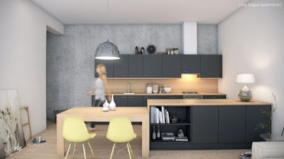  Tidak banyak orang yang berani mengaplikasikan warna hitam pada kitchen set terkecuali di Kitchen Set Hitam Putih Yang Elegan