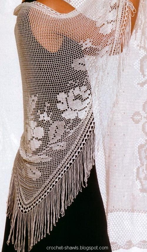 Crochet Shawls: Filet Crochet Shawl Pattern