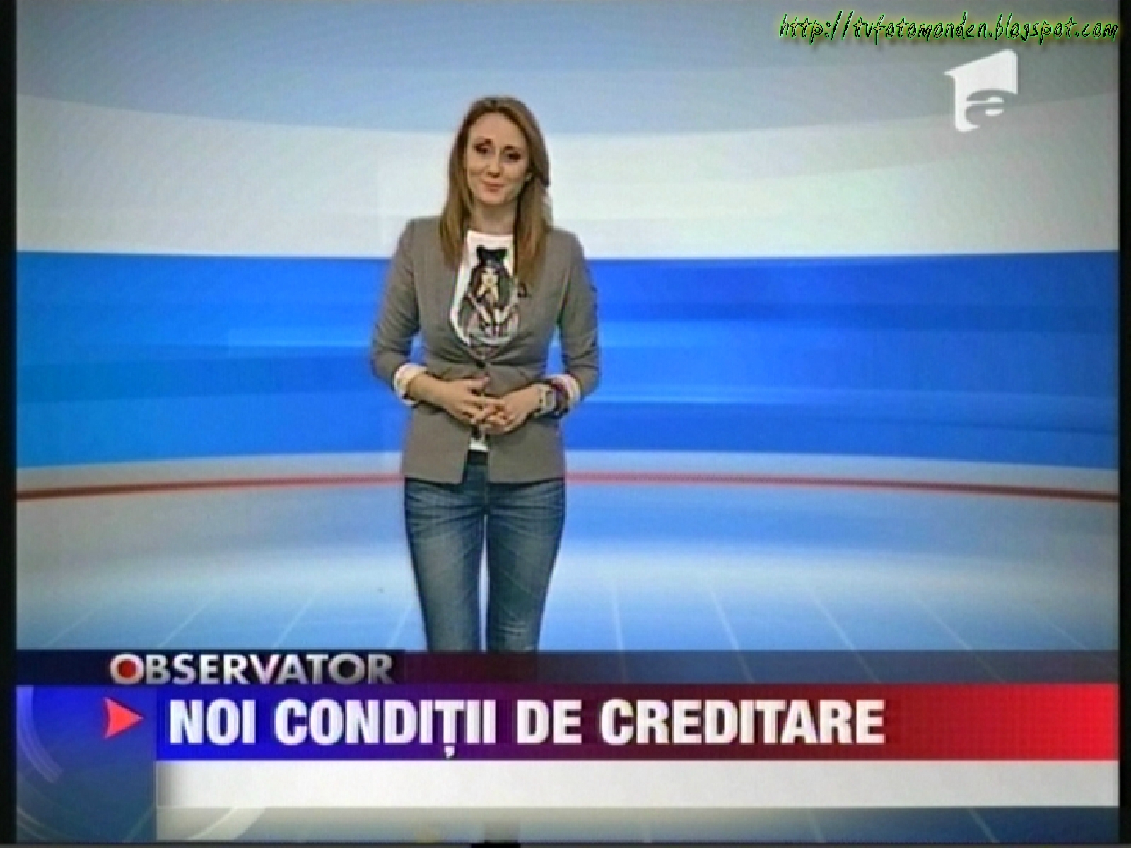 tv foto monden: Catalina Porumbel reporter la OBSERVATOR Antena 1
