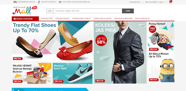 Tampilan Utama Website Mataharimall Tampilan Utama Website Mataharimall
