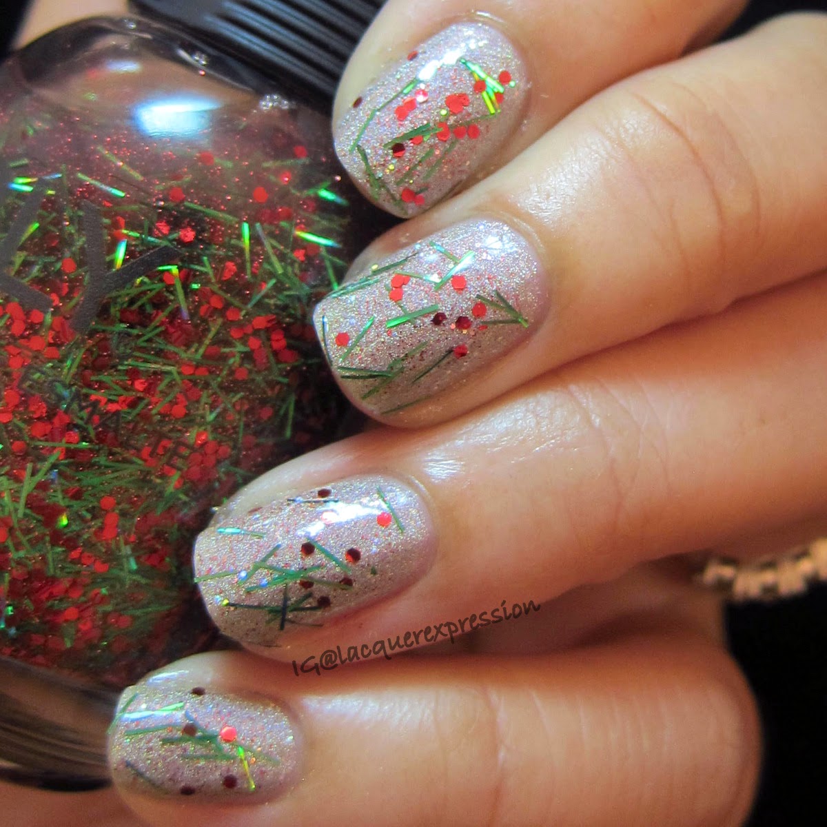 swatch of tinsel nail polish by orly