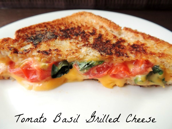 Tomato Basil Grilled Cheese Sandwich