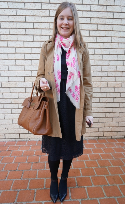 In the Trenches: A New Job and A Red Trench Coat - Running in Heels