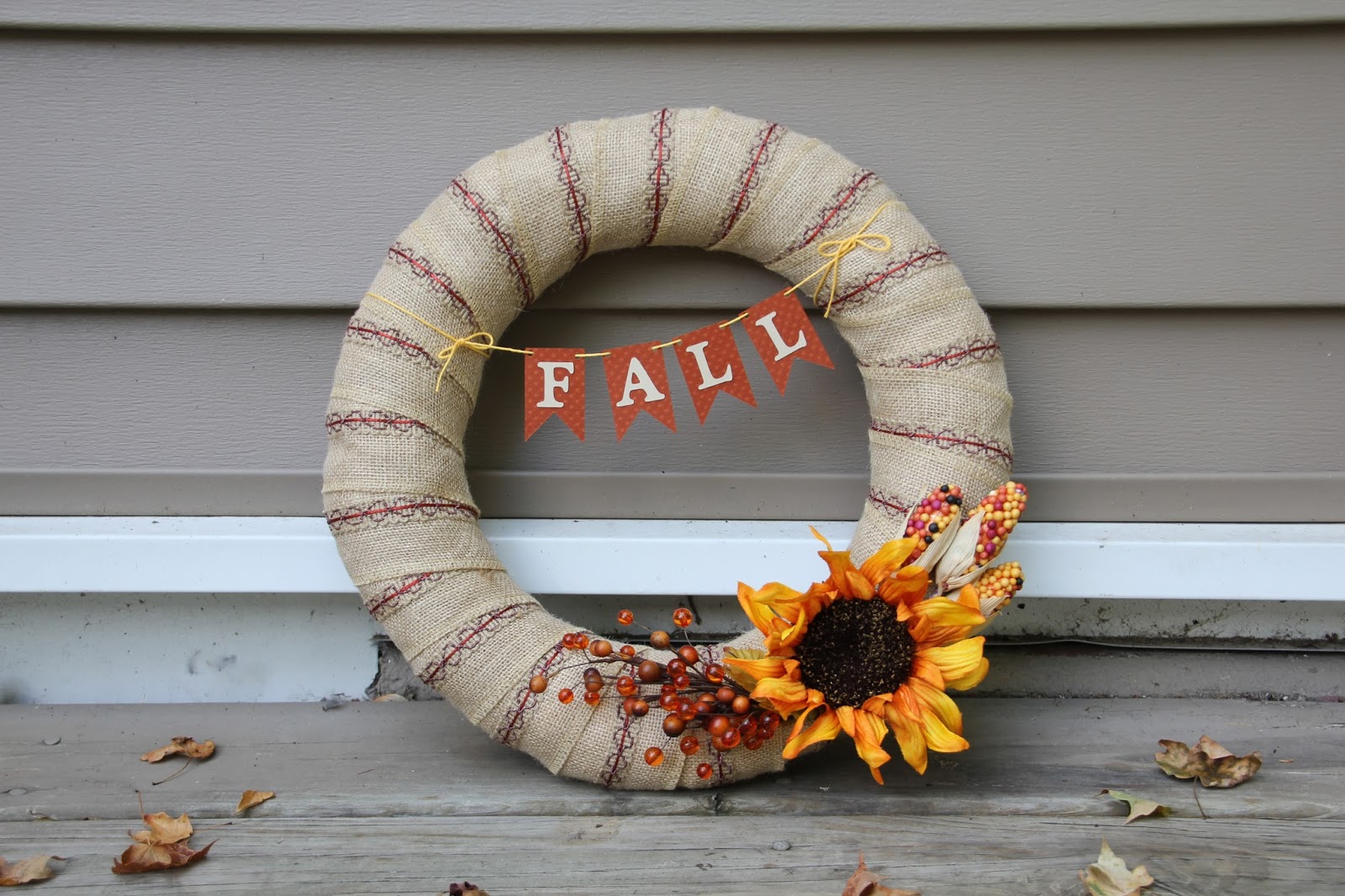 Lovely Little Life DIY Burlap Ribbon Fall Wreath